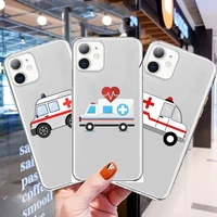 ambulance life guardian anime style phone case cover for iphone 13 11 pro max cases 12 8 7 6 s xr plus x xs se 2020 mini tran