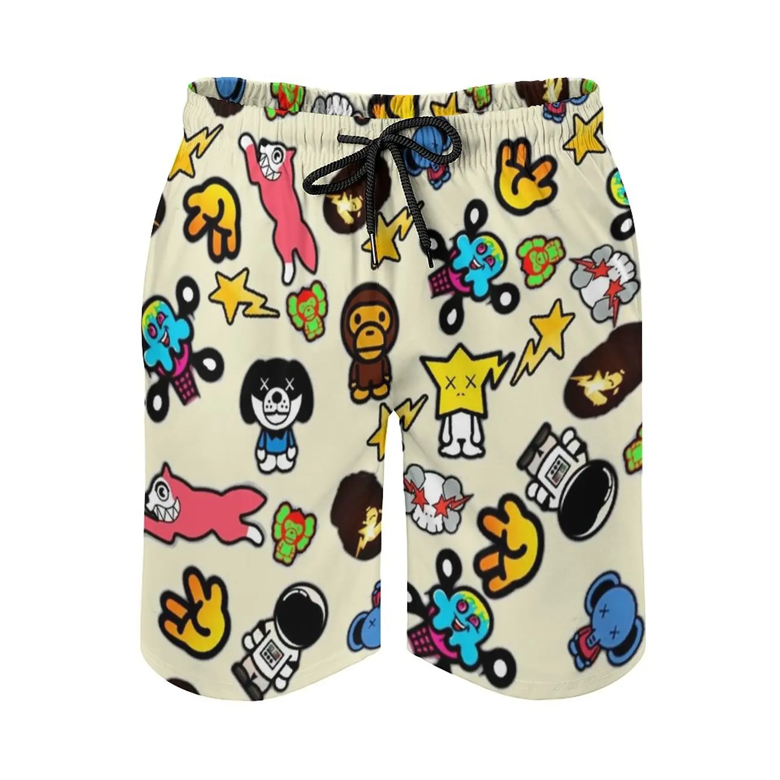 

Collage Men'S Beach Shorts 3D Printing Loose Surf Board Shorts Beachwear Collage Bape Trend Cute Classic Modern Vintage Retro
