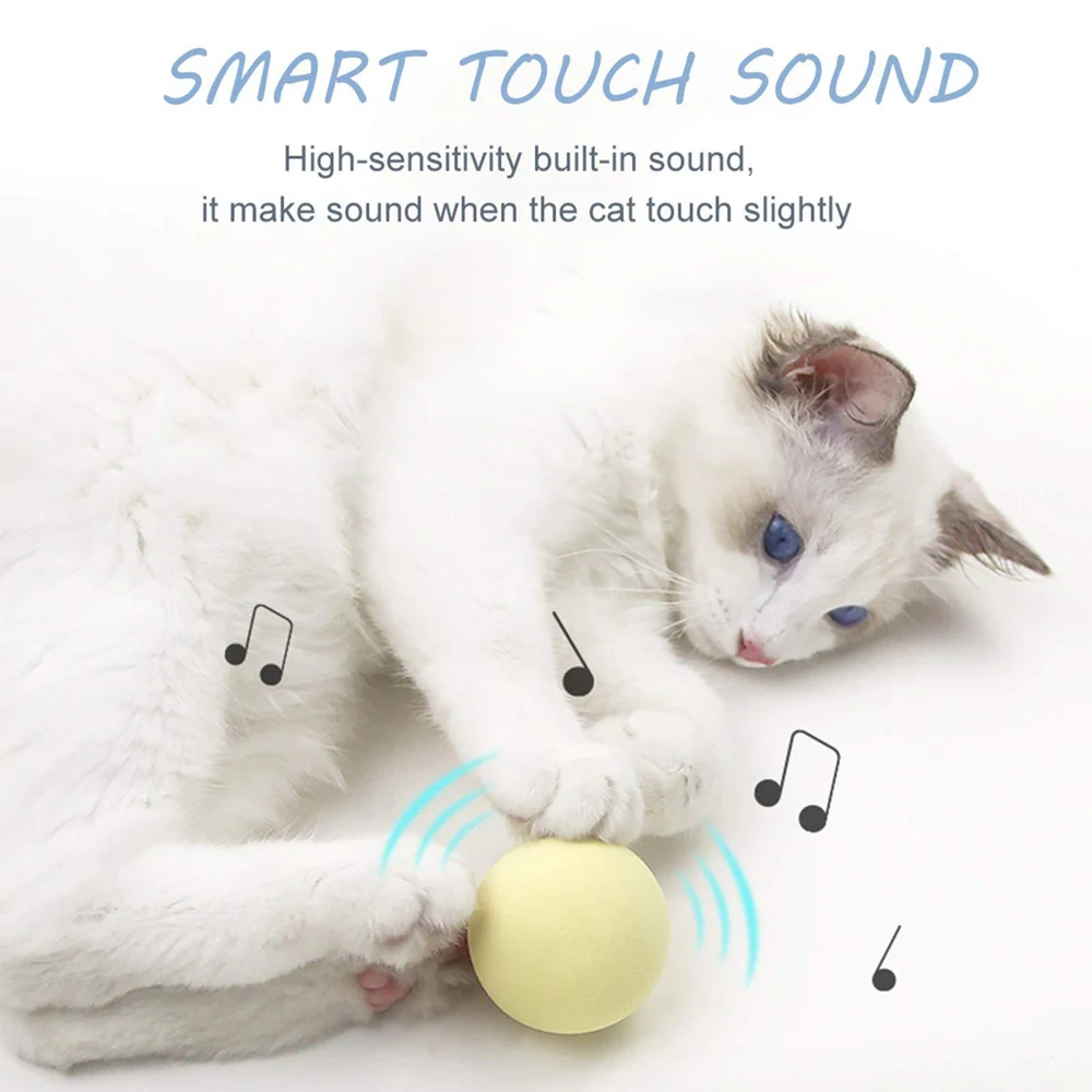 Smart Ball Cat Toys Interactive Catnip Cat Training Toy Kitty Pet Playing Ball Pet Products Supplies Squeaky Toy For Cats Kitten  - buy with discount