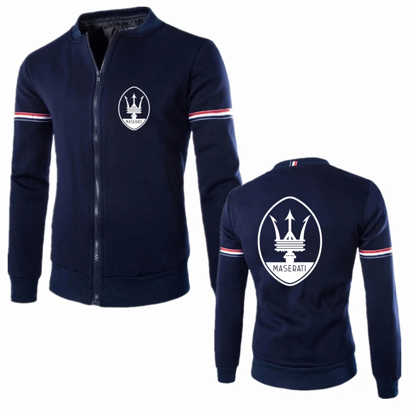 

Новинка 2023, Мужская толстовка Maserati на молнии с логотипом, однотонная мужская толстовка, куртки, повседневная мужская спортивная одежда, распродажа