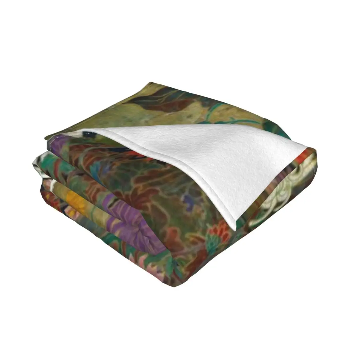 Цветочная японская картина: ультрамягкое одеяло из микрофлиса