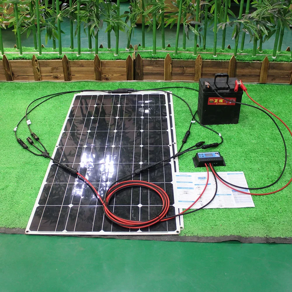 

2pcs 100w 12v solar panel mounting system for rv installation flexible solar panel to motorhome