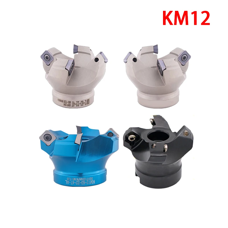 

KM12 45 Degree Milling Cutter Disc KM12-50-22-4T KM12-63-22-4T CNC Shell Face Milling Tool Use Carbide Inserts SEKT1204 SEHT1204