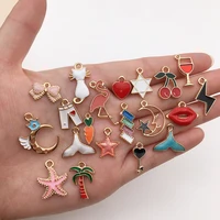 50 pcs mini cute cartoon mixed styles alloy metal charms pendant for diy bracelet necklace jewelry making jewelry accessories