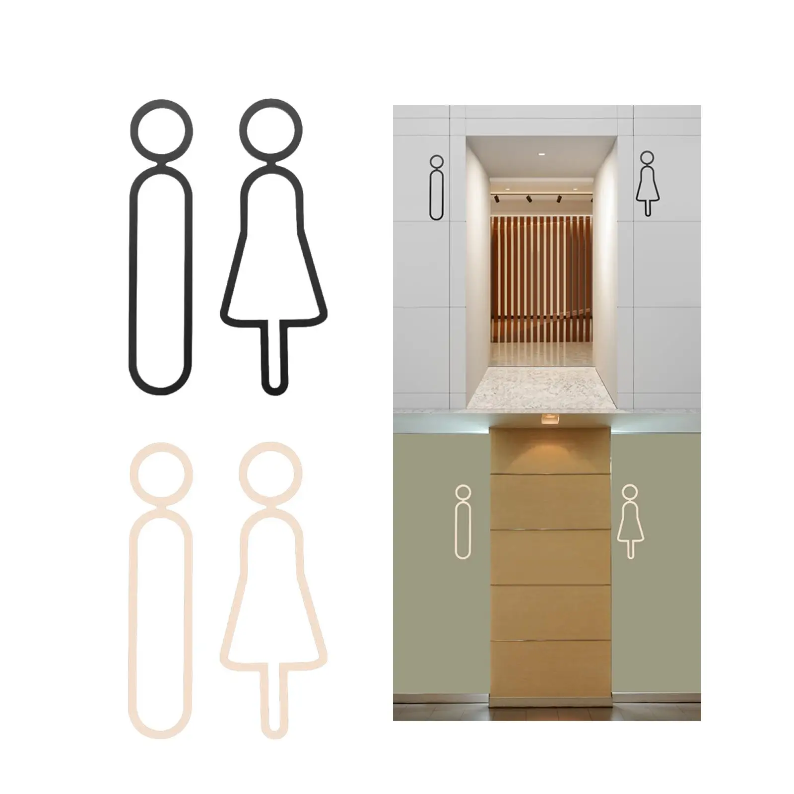 2x знак унитаза для мужчин и женщин Современная универсальная вывеска ванной