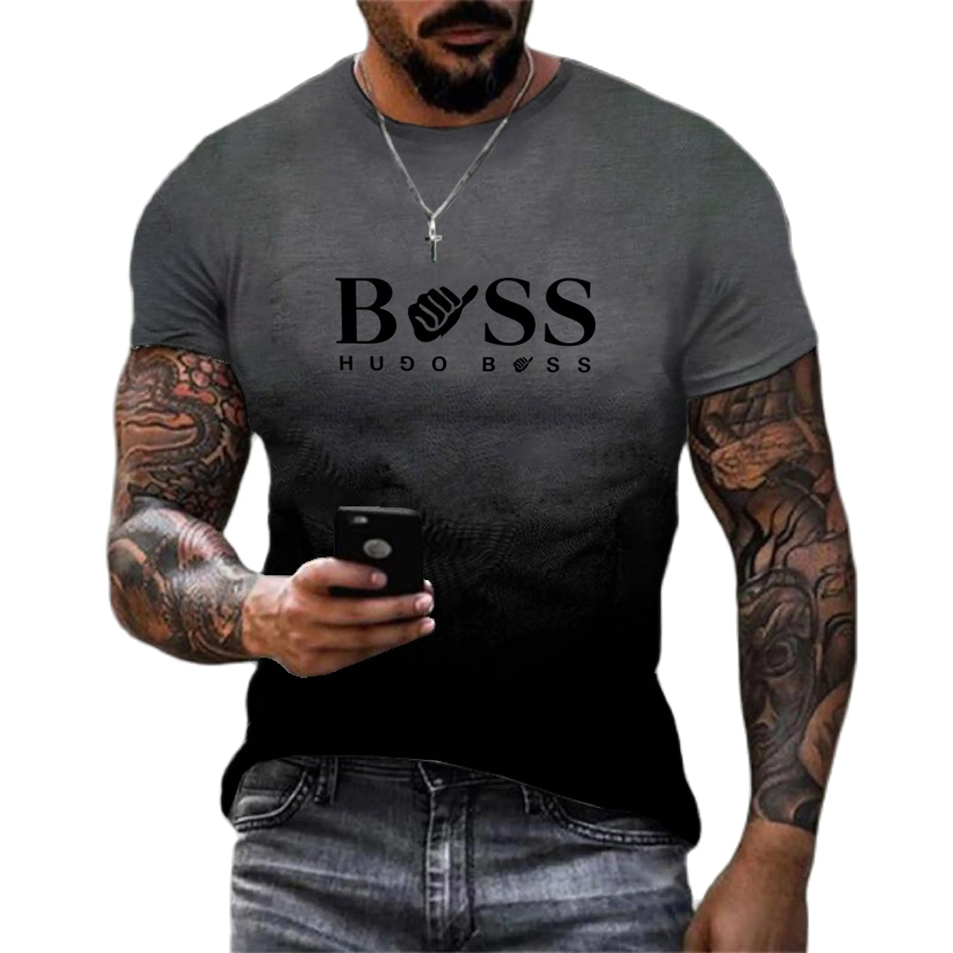 

2023 Summer New Men's 3D Printing Street Fashion Casual Large Loose Breathable Short Sleeve Quick Drying Loose Shirt Men's Top F
