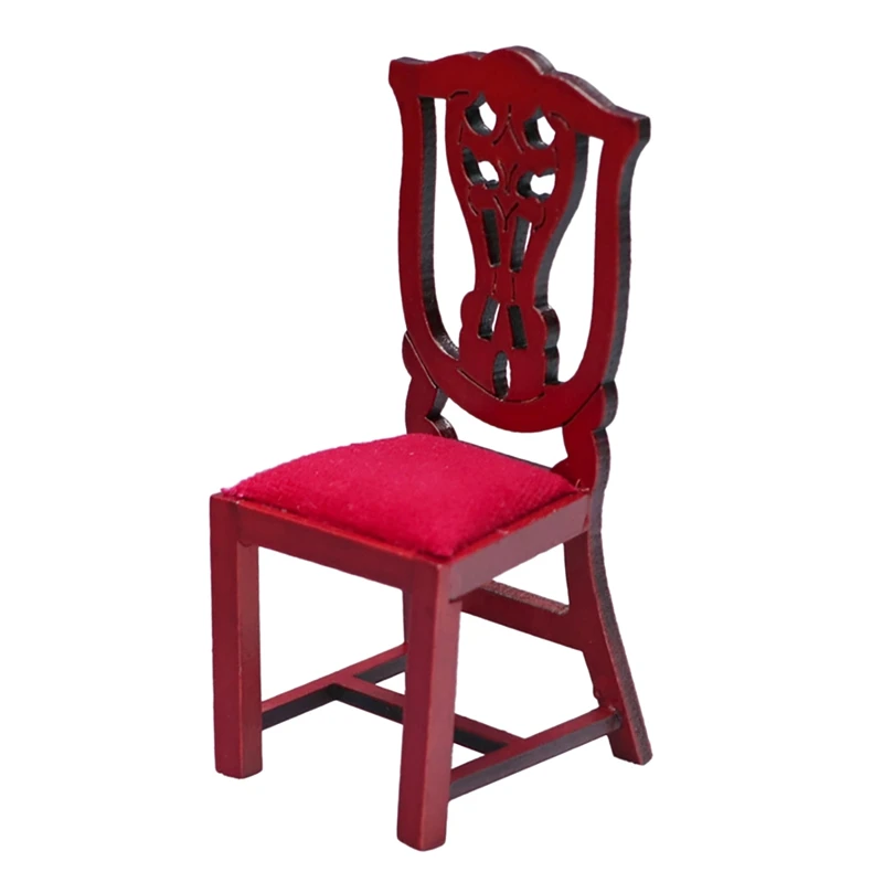 

Miniature Chair 1:12 Dollhouse Wooden Furniture Model Set Doll House Simulation Mini Furniture Chair