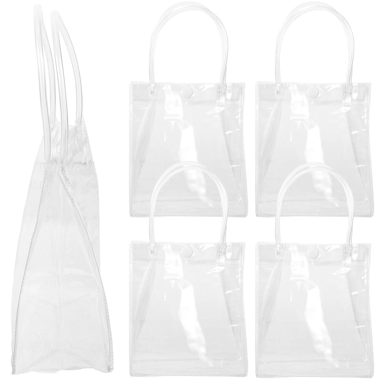 

5 PCS Transparent Tote Bag Clear Party Gift Souvenir Multi-function Bottle Pvc Household Shopping Handheld