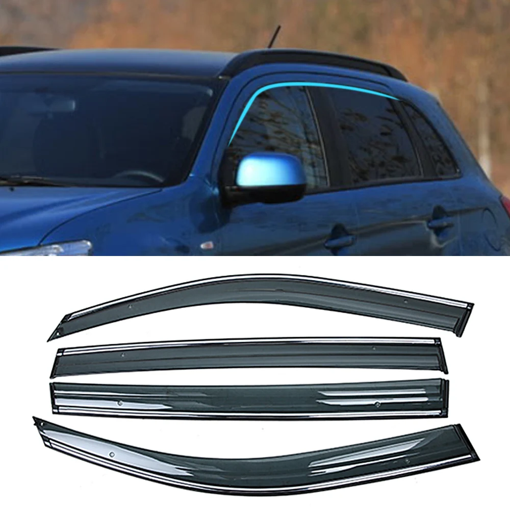 

For MITSUBISHI ASX RVR Outlander Sport 2010-2019 Car Window Sun Rain Shade Visors Shield Shelter Protector Cover Trim Frame
