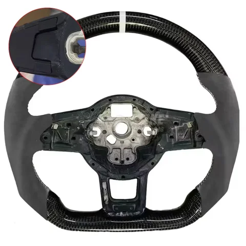 Рулевое колесо из углеродного волокна, кожаная алькантара для Volkswagen Golf 7 7.5 GTI GTD GTE R 2013-2020 Polo GTI Tiguan Passat DSG