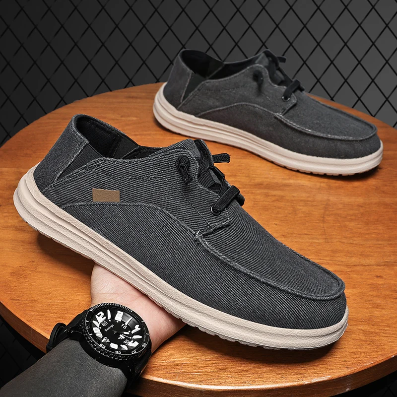 

2022 New Men Casual Shoes Fashion Breathable Canvas Shoes Classic Comfy Men Walking Sneakers Outdoor Flat Loafers Plus Size39-47