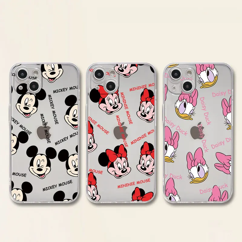 

Clear Case For Apple iPhone 14 11 13 12 Pro 7 8 Plus XR X XS Max 6 6S 13Pro Silicone Phone Cover Disney Mickey Mouse