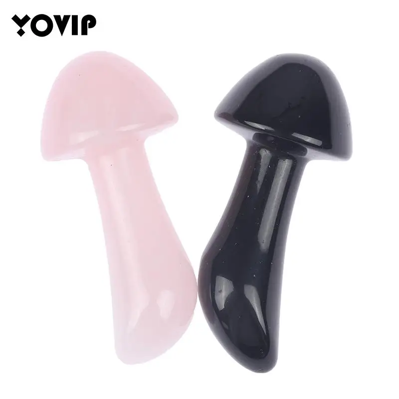

Natural Stone Jade Mushroom Face Care Massager Head Eye Skincare Gua Sha Massage Tool 2022 New Fashion Relaxation Massage Roller