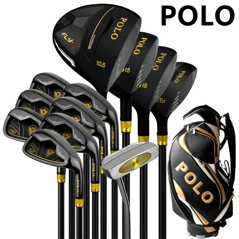 

Brand POLO. 12 Pieces Clubs Men Golf Clubs Complete Full Sets with Standard Bags Titanium Alloy Rod Head