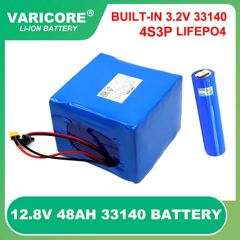 Аккумуляторные батареи 12,8 В 48 Ач 12 В 4s3p 3,2 В 33140 lifepo4 с защитой BMS 25 А для солнечного электровелосипеда 14,6 в, комплект батарей для электроскутера