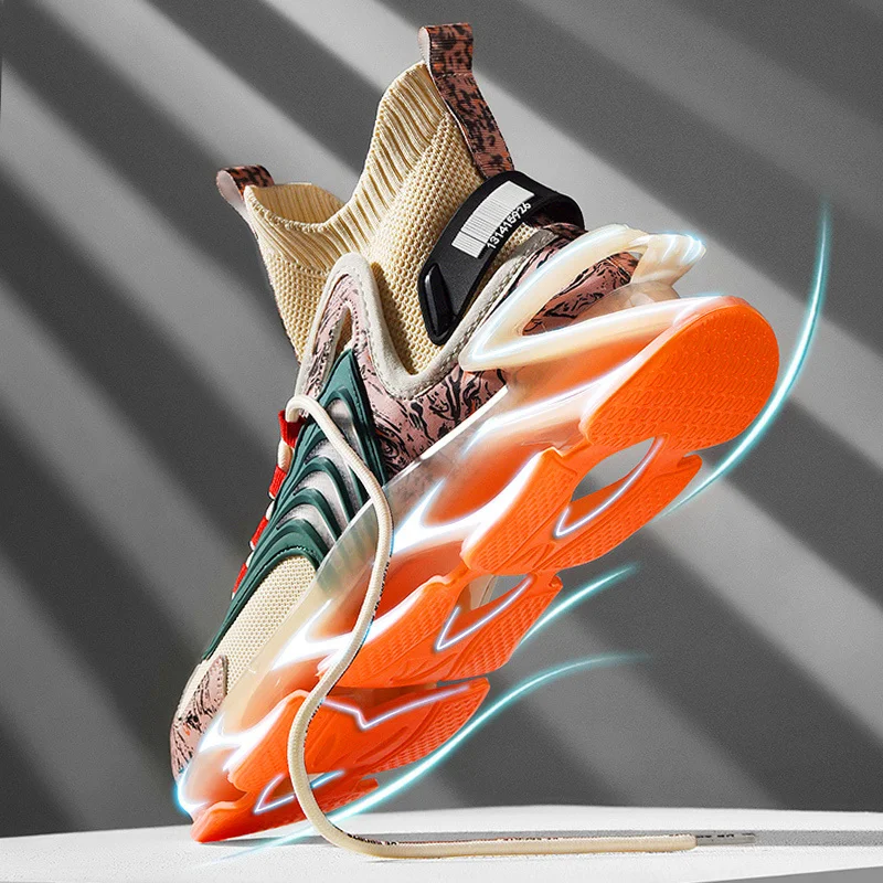 

Men Casual Shoes Breathable Mesh Sneakers Comfortable Walking Footwear Trendy Blade Male Running Shoes Lace Up Walking Shoes