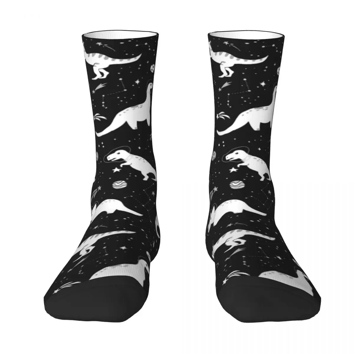 Носки с 3D принтом Космические динозавры для мужчин и женщин модные забавные