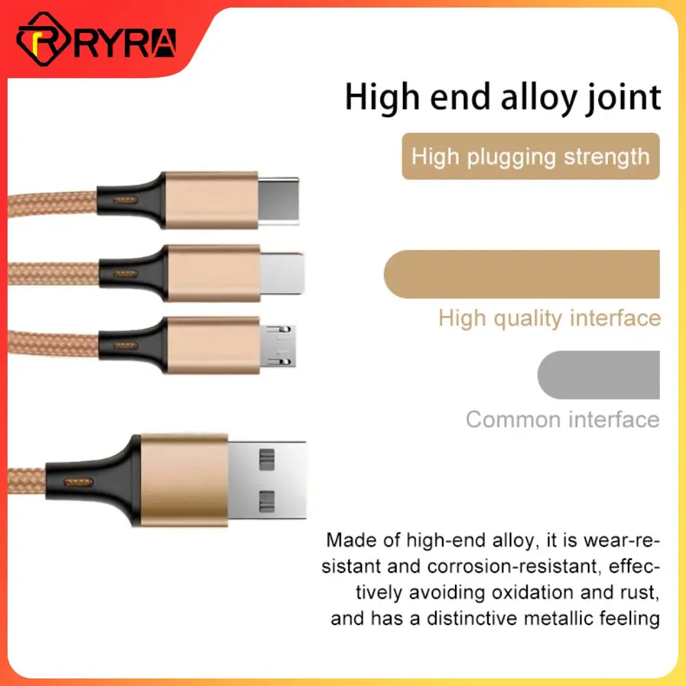 

RYRA 3 In 1 Fast Charging Cord For IPhone Huawei Micro USB Type C Charger Cable Multi Usb Port Multiple Usb Charging Cord 3A
