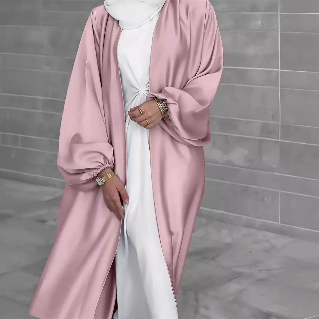 Платье женское однотонное с V-образным вырезом модный элегантный свободный халат