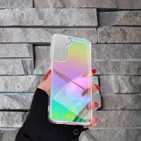 soft tpuacryli back case for samsung galaxy s22 ultra s22 s21 s20fe s10 a52 a72 a21s colourful laser clear transparent cover