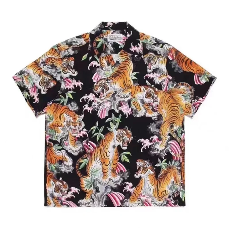 

WACKO Summer Printed Short Sleeve Shirt Shopping Casual Shirt Men's and Women's