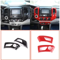 abs carbon fiber interior modifaction center dashboard air outlet cover trim decorate molding kits for toyota tacoma 2011 2015