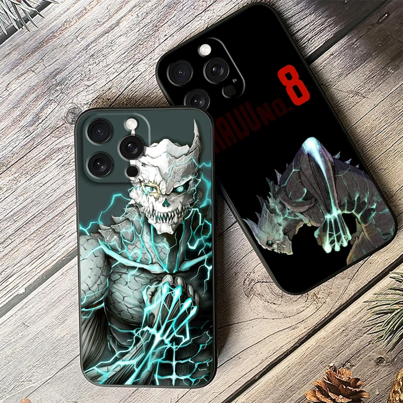 Классный милый чехол с аниме K-Kaiju No. 8 для Apple iPhone 16 15 14 13 12 11 XS XR X Pro Max Plus Mini черный