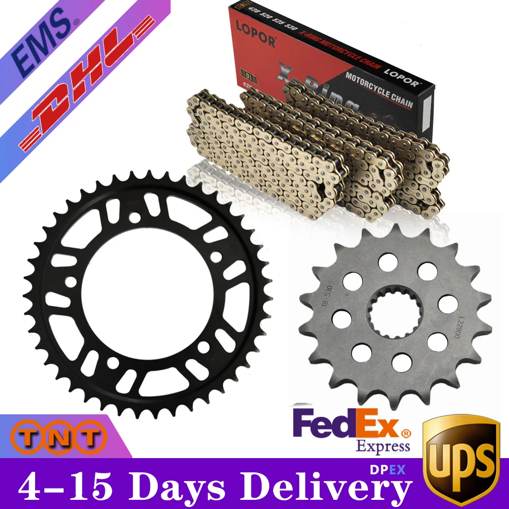 

Motorcycle Front 18T Rear 43T Sprocket Chain Set 530 Kit For Suzuki GSX1300 BK B-King GSX-R1300R GSX-R1300 R Hayabusa 2008-2018
