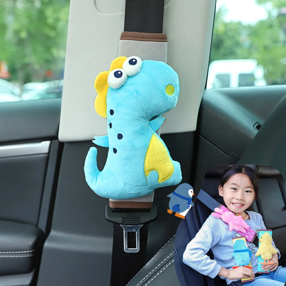 

Car Seat Belt Cover Cartoon Cute Animal Pattern Soft Plush Safety Belt Cover Children Shoulder Strap Cushion Pad Car Styling