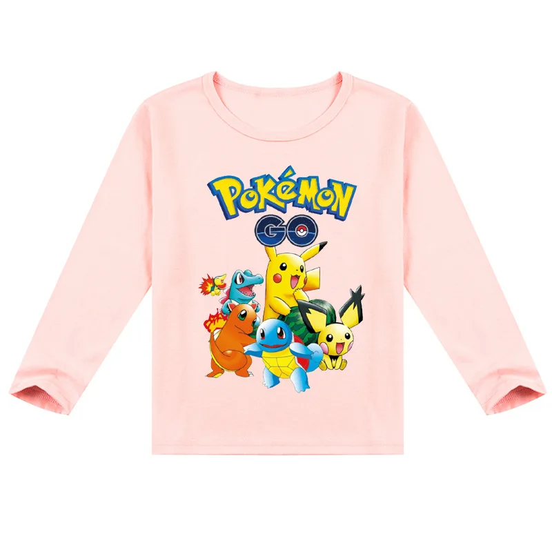 Пикачу Покемон мультяшный принт для мальчиков и девочек милая весна-осень-зима