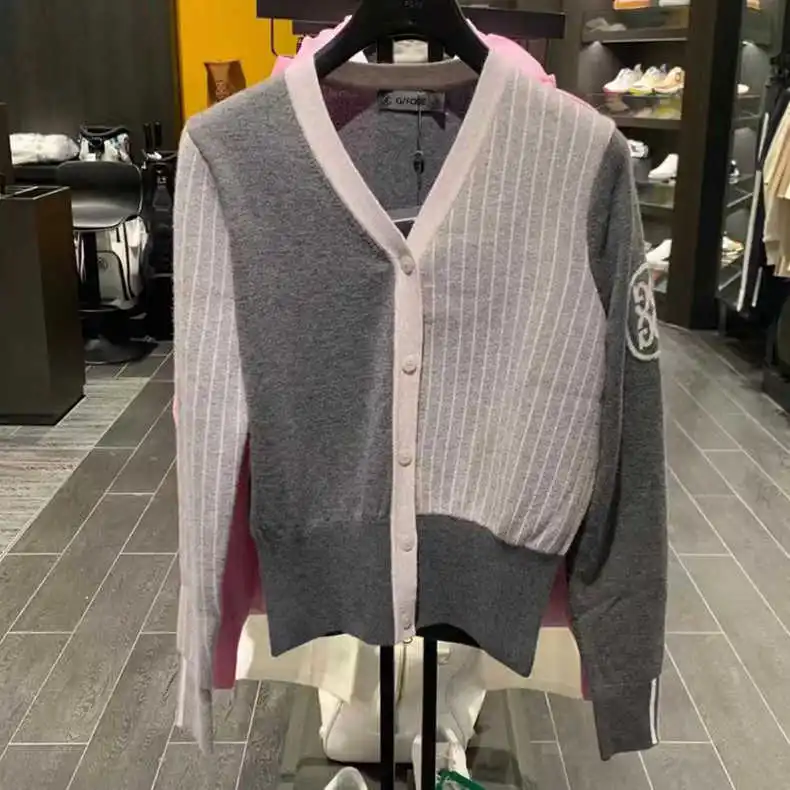 

Golf Clothing New Autumn and Winter Women's Thickened Knitted Cardigan Fashion Simple Versatile Top Wear