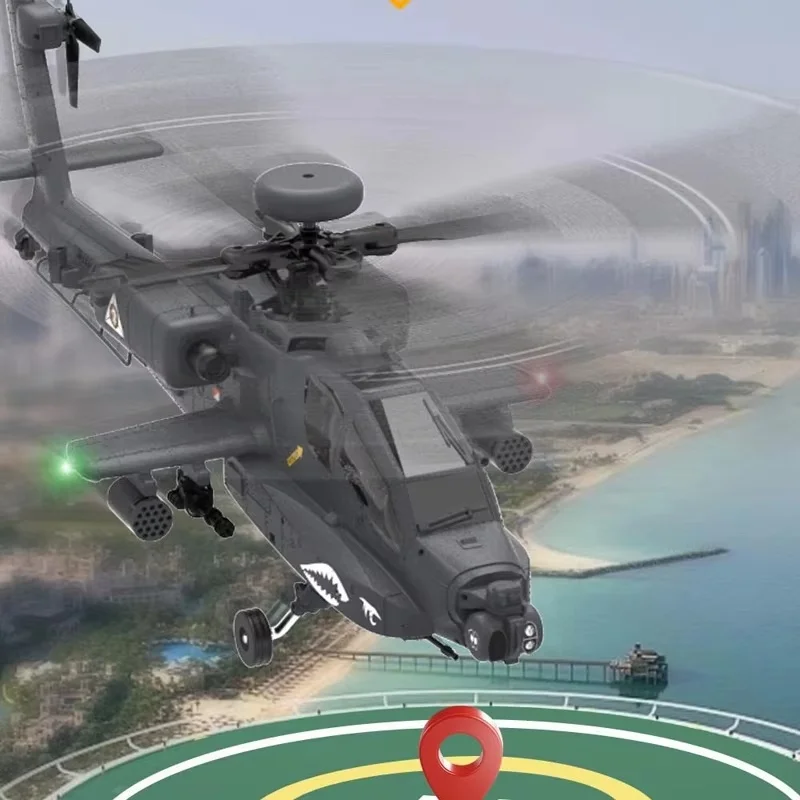 Фото Новый Yuxiang Apache F11s, вооруженный вертолет с дистанционным управлением, GPS-навигационная модель, 3d перевернутая имитация дрона, игрушка Rhsky №1