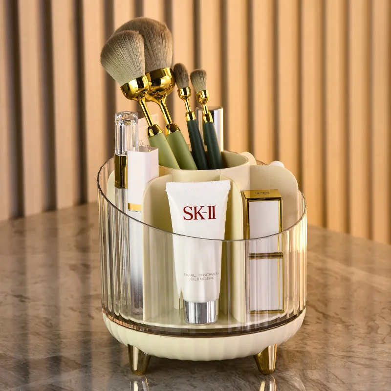 

Luxurious Rotating Cosmetics Brush Organizer Lipstick Storage Box Eyebrow Pencil Holder Perfume Makeup Case