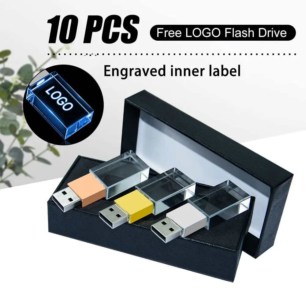 Флеш-накопитель USB 10 шт./лот с 3d логотипом на заказ Кристальный флеш-накопитель 64