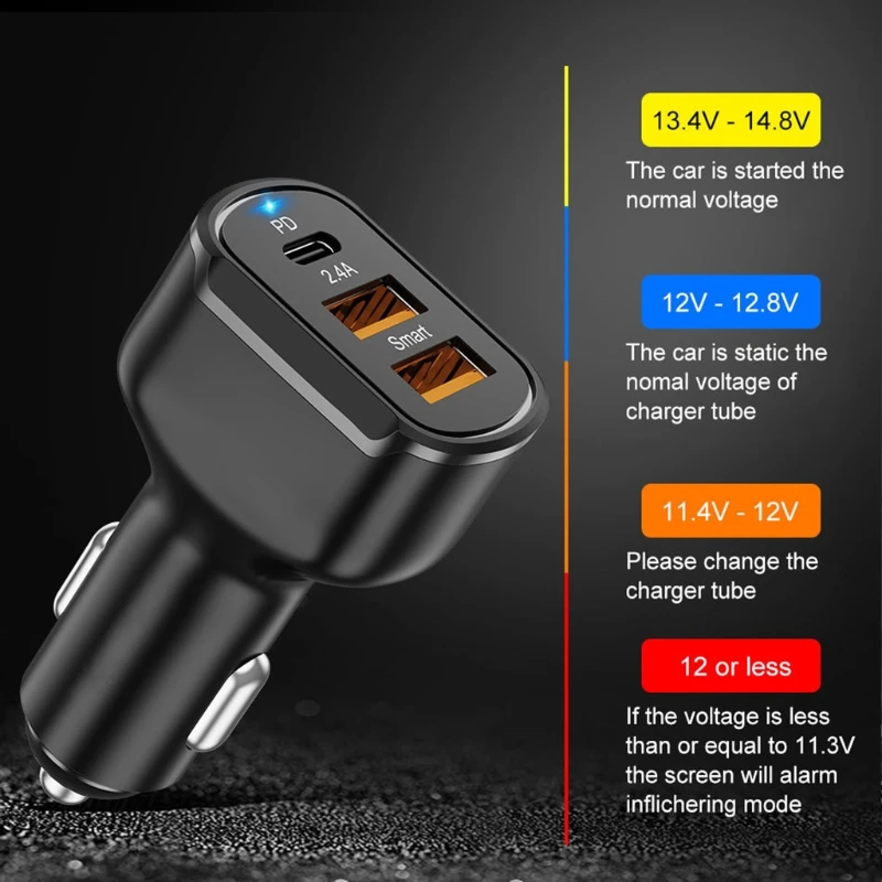 

Автомобильное зарядное устройство с двумя USB-портами, а, 12-24 В