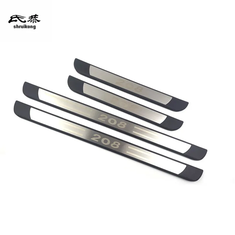 

Car Accessories For Peugeot 208 2012-2020 Door Sill Pedal Scuff Plate Stainless Steel Guard Protector Car Styling Sticker