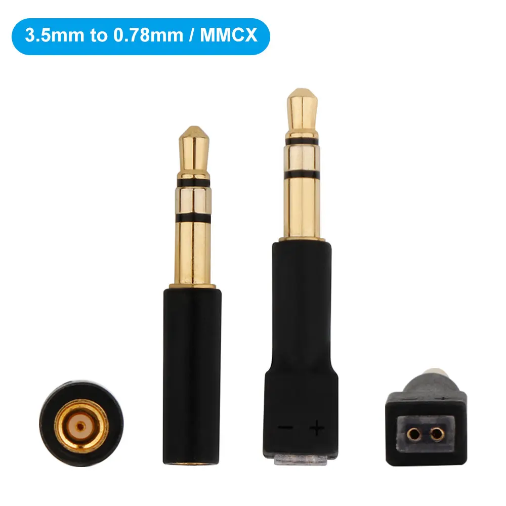 

NEW Gold-plated 3.5mm to MMCX Adapter/ 3.5mm to 0.78mm Adapter for M1 M2 ZX-1 WTD-3 Headphones Conversion Pin Connector