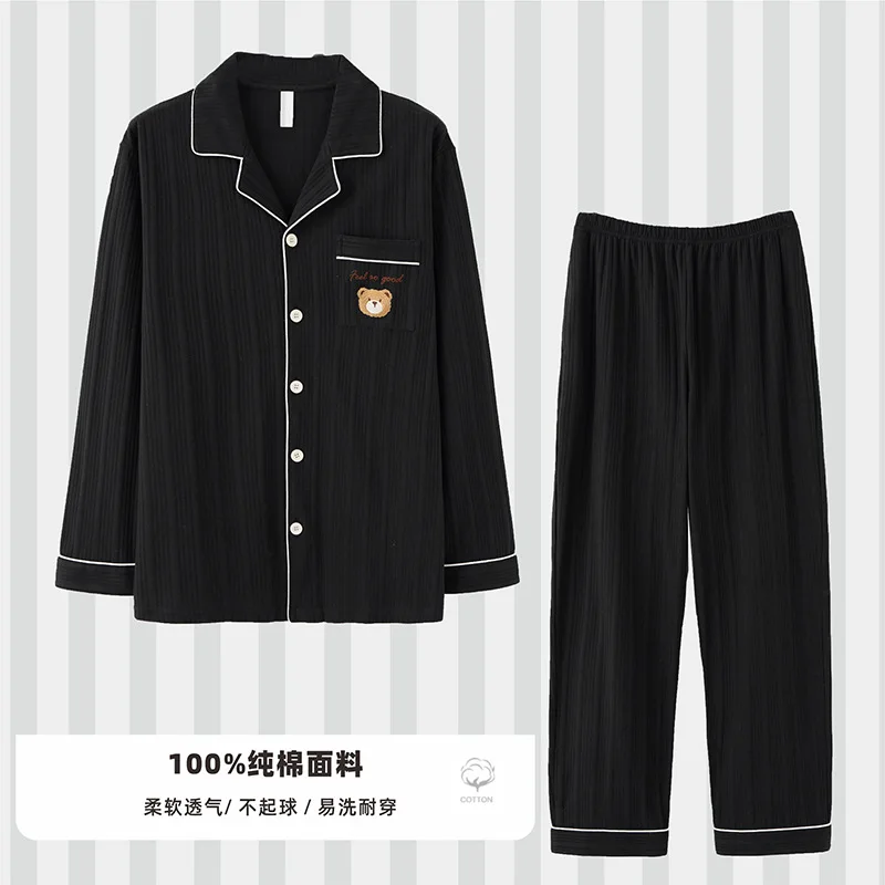 Couple's pajamas Women's Spring Autumn Cotton Long Sleeved Trousers Wear Casual Clothes Outside Men's Winter Homewear Sleepwear