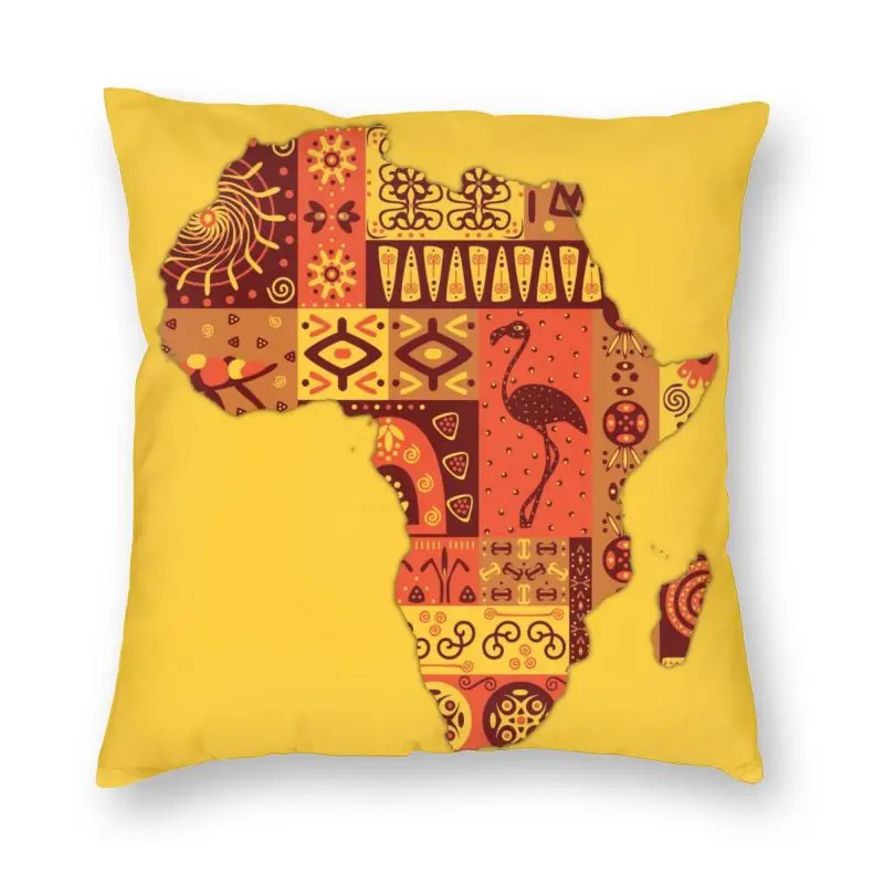 

Soft Africa Map With Ethnic Motifs Throw Pillow Cover Home Decorative African Tribal Art Cushion Cover 45x45cm Pillowcover Sofa