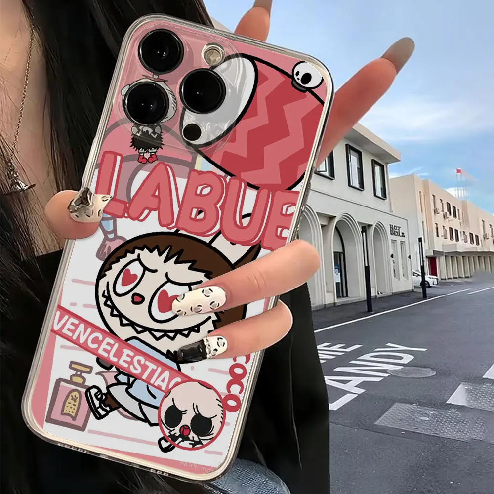 Cute cartoon Labubu Phone Case For OPPO Reno 12F 12 7 11 11F 10 2F 4 8 8T 8Z 7Z 6Z 6 5 Pro Plus 4G 5G Clear Soft TPU Cover