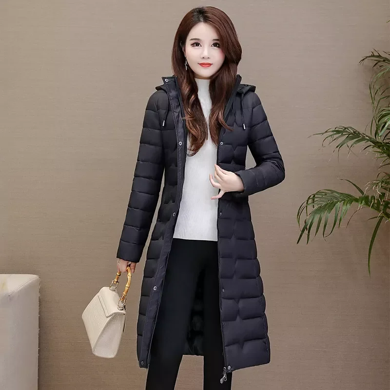 Women Slim Long Jacket 2021 Thick Winter Parka Office Laides Hooded Warm  Padded Coat Femme Outwear Mujer Chaqueta De Invierno enlarge