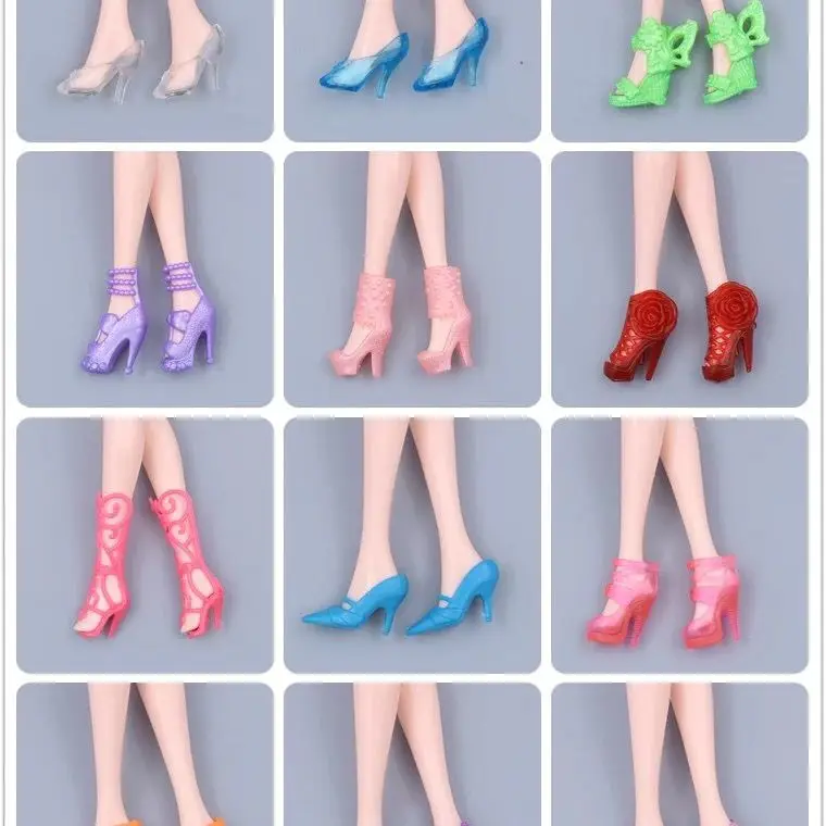 

[MYKPOP] 10 Pairs /Set Fashion High Heels Boots Sandals For Barbie 30CM / 11.5 ''Doll Shoes 1:6 Girl Baby Toys SC23032910