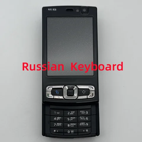 Оригинальный разблокированный мобильный телефон N95 8 ГБ 2G 3G 2,8 дюйма 5 МП Wi-Fi арабский русский иврит клавиатура смартфон, сделанный на 2007 г.