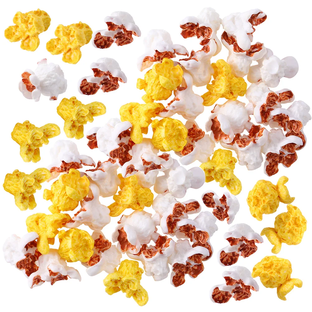 

100 Pcs Artificial Popcorn Kid Prop Mini Charm Imitation Decoration Creative Resin Faux Children's Toy
