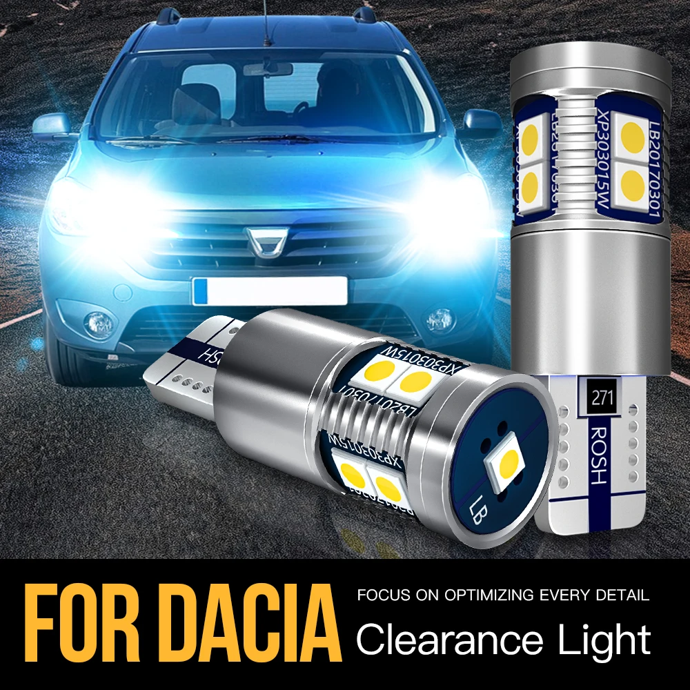 

2pcs W5W T10 2825 Canbus Error Free LED Clearance Light Parking Lamp Bulb For Dacia Dokker Duster Lodgy Logan Sandero