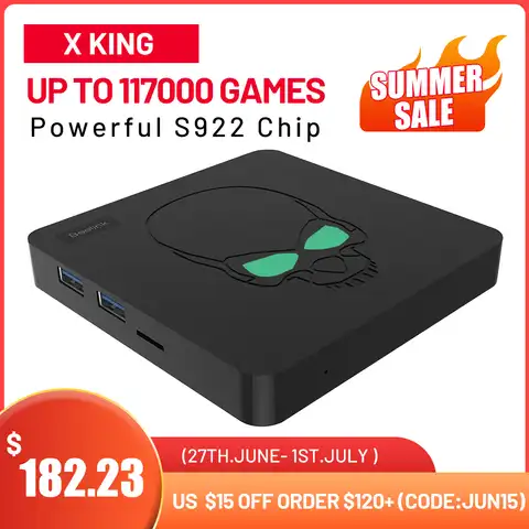 Ретро игровые консоли Beelink Super X King для SS/PS1/PSP/DC/N64/MAME 117000 + игры S922X Wi-Fi Android TV 9 игровая приставка