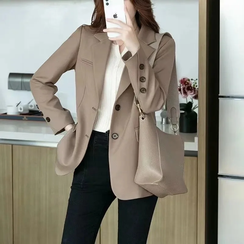 

Tik Tok Online Celebrity Small Suit Jacket Female 2023 New Explosion Temperament Western Style Loose Korean Ladies Casual Suit.
