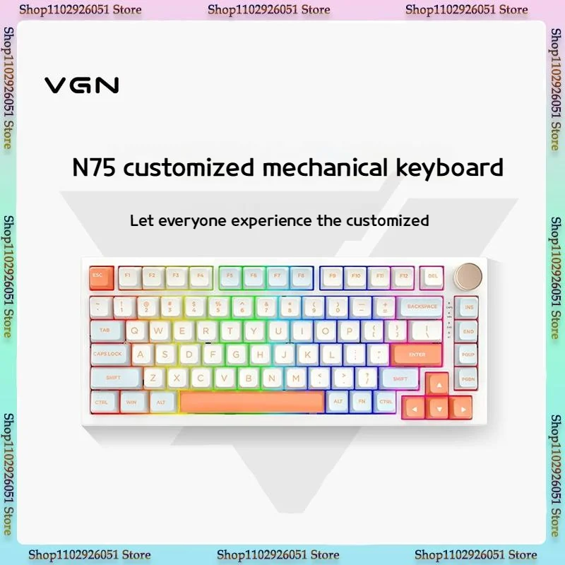 

Pre-sale Vgn N75 Customized Mechanical Keyboard Power Esports Game Keyboard Gasket Structure 75% With Full Key Hot Swap.