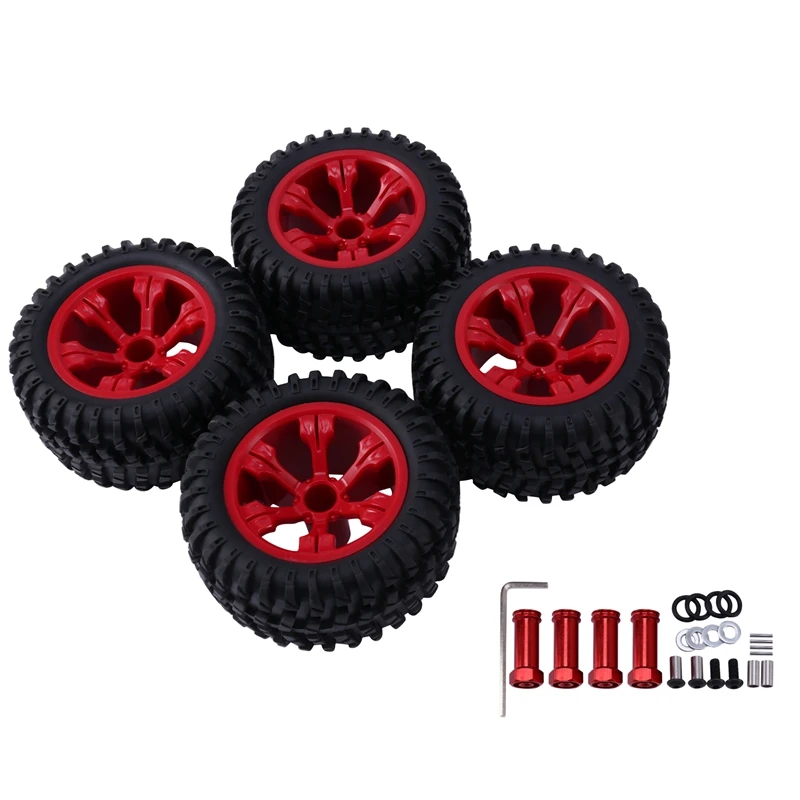 

For Wltoys 12428 144001 124019 RC Car Upgrade Parts Wheel Large Tire Widened Tyre With 12Mm Lengthened Adapter