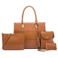 traveasy 2022 luxury square bag womens striped design pu leather alligator print composite ladies bag purses and handbags set